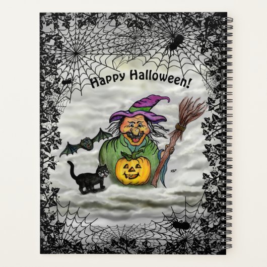 Witch, Cat, Bat en Pumpkin, Happy Halloween! Planner (Achterkant)