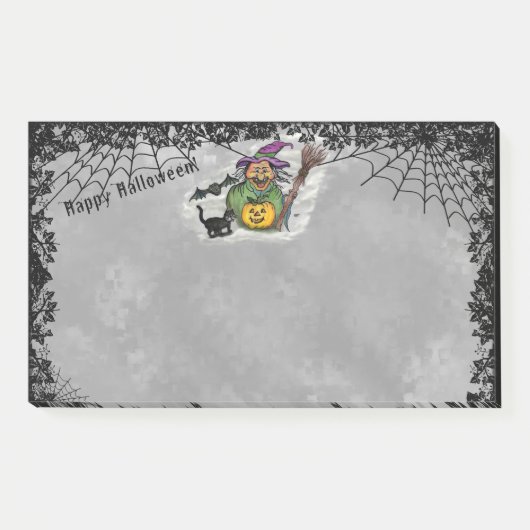 Witch, Cat, Bat en Pumpkin, Happy Halloween! Post-it® Notes (Voorkant)