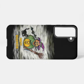 Witch, Cat, Bat en Pumpkin, Happy Halloween! Samsung Galaxy Hoesje (Achterkant horizontaal)