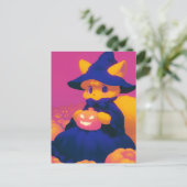 Witch Cat Briefkaart (Staand voorkant)