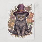 Witch Cat Briefkaart (Voorkant)