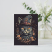 Witch Cat Briefkaart (Staand voorkant)
