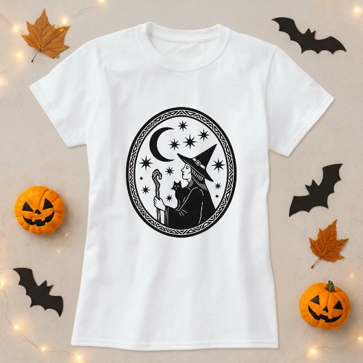 Witch Cat Cauldron Gift Halloween T-shirt
