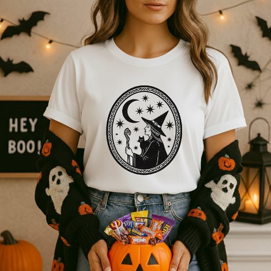 Witch Cat Cauldron Gift Halloween T-shirt