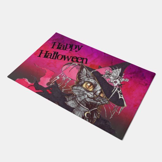Witch Cat Deurmat (Schuin)