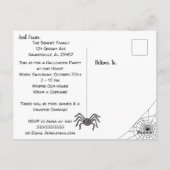 Witch, Cat en Spiderweb Cute Halloween Invitation Briefkaart (Achterkant)