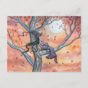 Witch Cat Halloween Briefkaart beroemd gemaakt doo