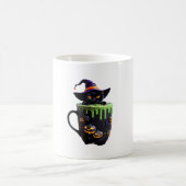 Witch Cat Halloween Coffee Mok – Schattigee zwarte (Center)