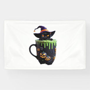 Witch Cat Halloween Coffee Mok – Schattigee zwarte Spandoek