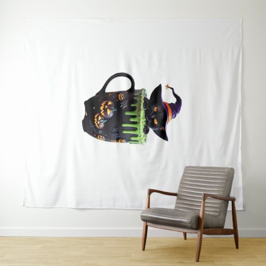 Witch Cat Halloween Coffee Mok – Schattigee zwarte Wandkleed (In Situ (horizontaal))