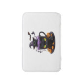 Witch Cat Halloween Latte - griezelige Schattigee  Badmat (Voorkant Verticaal)
