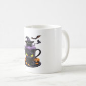 Witch Cat Halloween Latte - griezelige Schattigee  Koffiemok (Voorkant rechts)