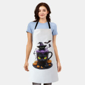 Witch Cat Halloween Latte - griezelige Schattigee  Schort (Gedragen)