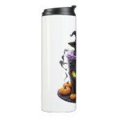 Witch Cat Halloween Latte - griezelige Schattigee Thermosbeker (Gedraaid links)