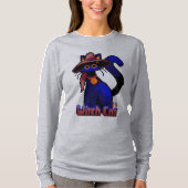 Witch Cat Halloween pixel art T-shirt (Voorkant)