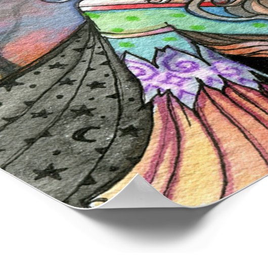 Witch Cat Halloween Poster van Molly Harrison (Hoek)