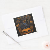 Witch Cat Halloween Sticker | Spooky Gift Label (Envelop)