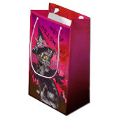 Witch Cat Happy Halloween Klein Cadeauzakje (Achterkant Gekanteld)