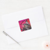 Witch Cat Happy Halloween Vierkante Sticker (Envelop)