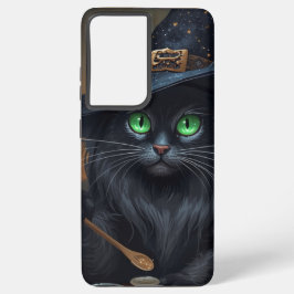 Witch Cat Samsung Hoesje – Magische Potions Glow Samsung Galaxy Hoesje