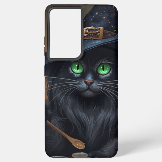 Witch Cat Samsung Hoesje – Magische Potions Glow Samsung Galaxy Hoesje (Achterkant)