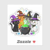 Witch Cat Squad Halloween Vinyl Sticker (Vel)