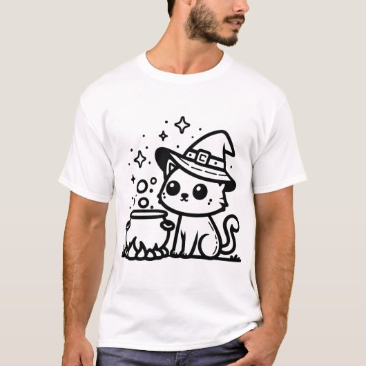 witch cat t-shirt (Voorkant)