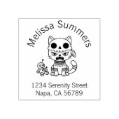 Witch Cat Voodoo Doll Arch Address Rubberstempel (Afrduk)