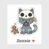 Witch Cat Voodoo Doll Sticker (Vel)