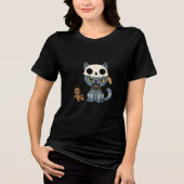 Witch Cat Voodoo Doll Tri-Blend Shirt (Voorkant)
