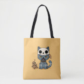 Witch Cat Voodoo Doll Yellow Tote Bag (Voorkant)
