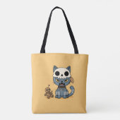 Witch Cat Voodoo Doll Yellow Tote Bag (Achterkant)