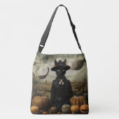 Witch Cat with Pumpkins Crossbody Tas (Achterkant)