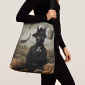 Witch Cat with Pumpkins Crossbody Tas (Dichtbij)