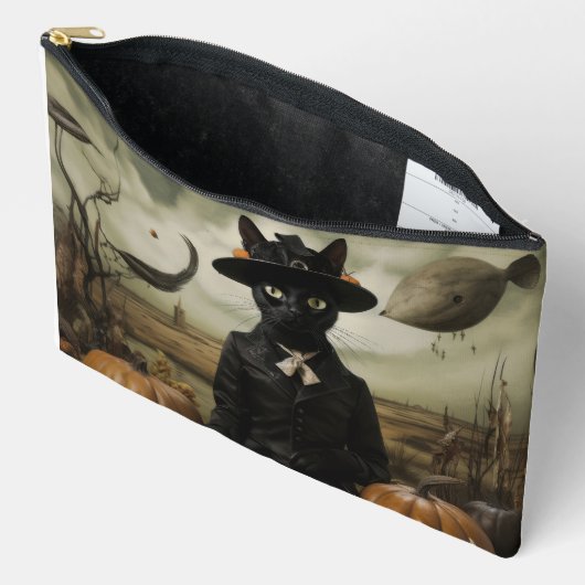 Witch Cat with Pumpkins  Etui (Open)