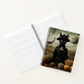 Witch Cat with Pumpkins  Notitieboek (Binnen)