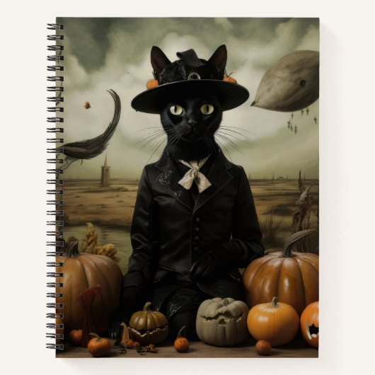 Witch Cat with Pumpkins  Notitieboek (Voorkant)