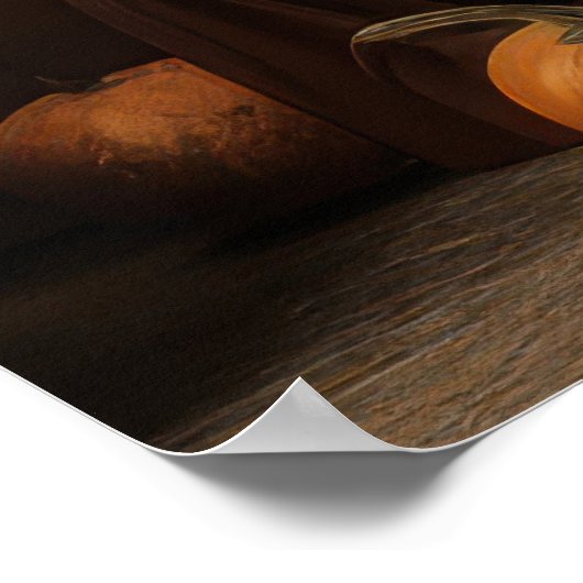 Witch Cat with Pumpkins  Poster (Hoek)