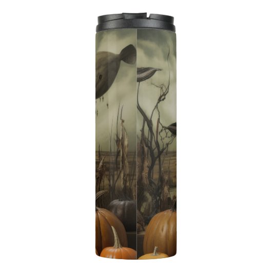Witch Cat with Pumpkins  Thermosbeker (Achterkant)