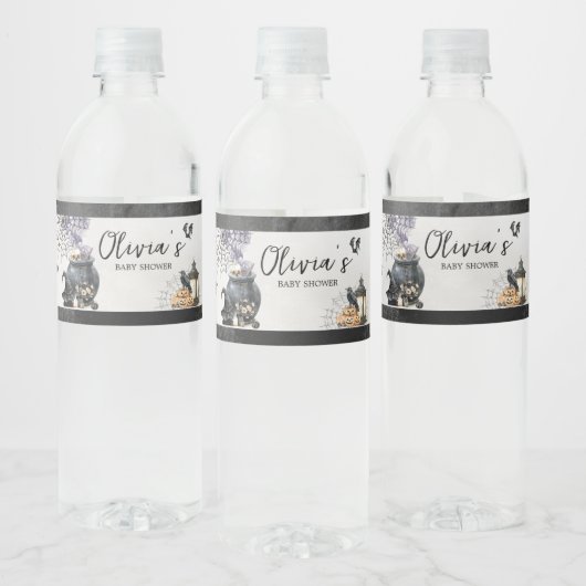 Witch Cauldron Baby is Baby shower aan het brouwen Waterfles Etiket (Flessen)