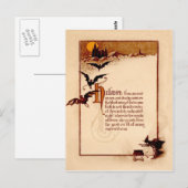 Witch Cauldron Bat Full Moon Briefkaart (Voorkant / Achterkant)