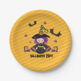 Witch Cauldron Bats Halloween Kinder Halloween Par Papieren Bordje