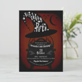  Witch Cauldron Birthday Halloween Party Kaart (Staand voorkant)