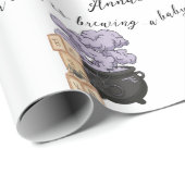 Witch Cauldron Halloween Baby shower Cadeaupapier (Rol Hoek)