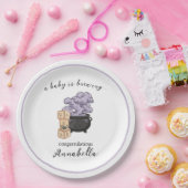 Witch Cauldron Halloween Baby shower Papieren Bordje (Feest)
