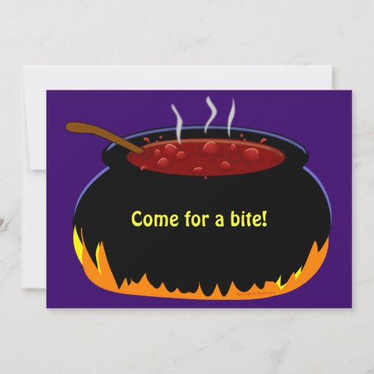 Witch Cauldron Halloween Party Invitation Sjabloon Kaart (Voorkant)