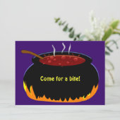 Witch Cauldron Halloween Party Invitation Sjabloon Kaart (Staand voorkant)