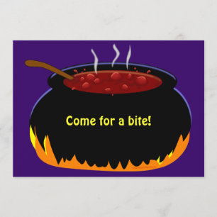Witch Cauldron Halloween Party Invitation Sjabloon Kaart