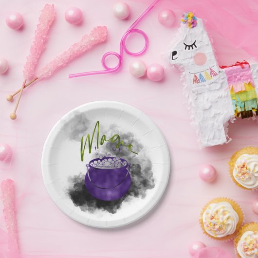 Witch Cauldron Magic Papieren Bordje (Feest)