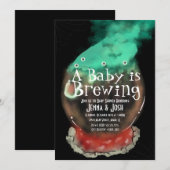 Witch Cauldron Spooky Fog Baby shower Uitnodiging (Voorkant / Achterkant)